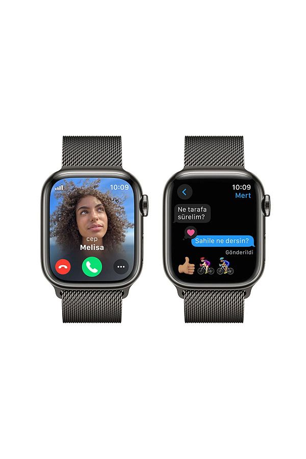 Apple Watch Series 9 GPS + Cellular MRJA3TU/A  41 mm Grafit Paslanmaz Çelik Kasa ve Grafit Milano Loop - Görsel 6