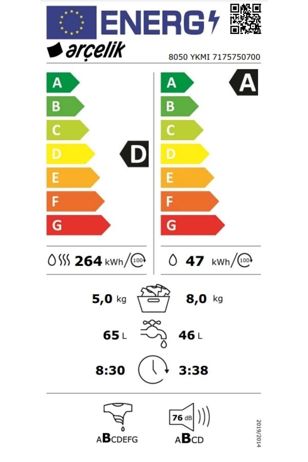Arçelik 8050 Ykmı Kurutmalı Çamaşır Makinesi - Görsel 6