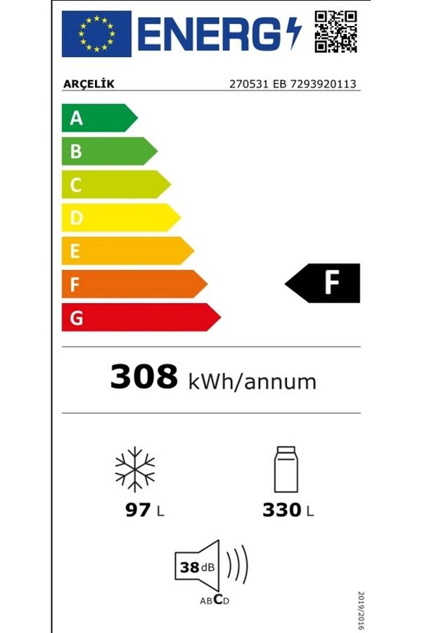 Arçelik 270531 Eb 530 Lt Kombi Tipi Beyaz No Frost Buzdolabı - Görsel 6