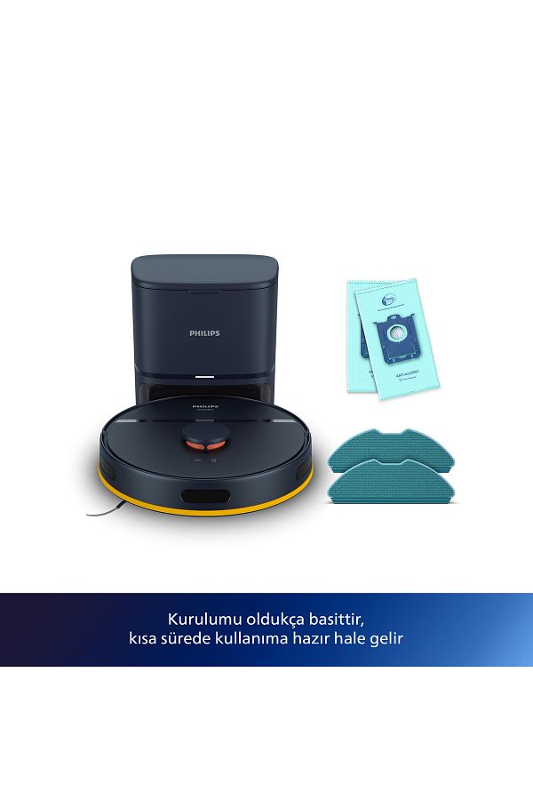Philips HomeRun 2100 Serisi Aqua İstasyonlu Lacivert Robot Süpürge, XU2100/10 - Görsel 2