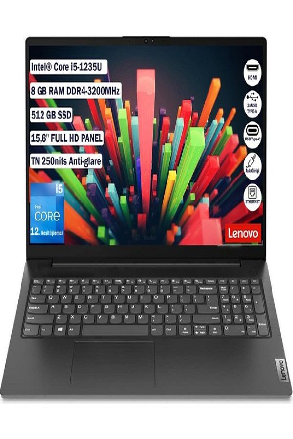 LENOVO NB V15 82TT00A5TX I5-1235U 8GB 512SSD O/B 15.6 DOS