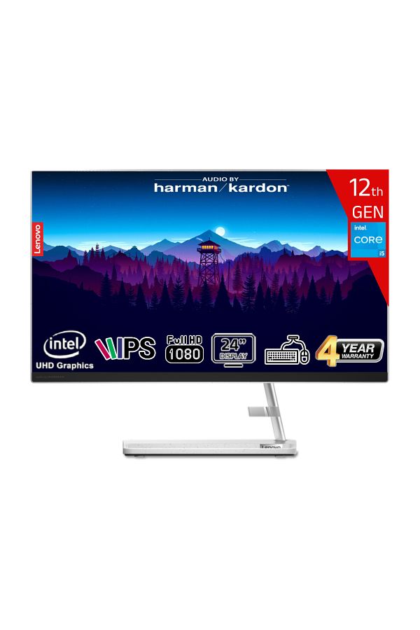 LENOVO i5-12450H 8GB 1TB SSD 23.8 FHD IPS FreeDos F0GH01GDTR Klavye+Mouse Beyaz
