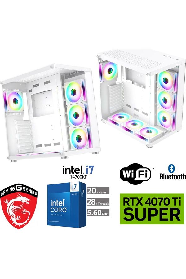 MSI 16GB RTX 4070Tİ SÜPER – İNTEL İ7 14700KF – 32GB DDR5 6000 MHZ RAM – 1 TB M.2 SSD – SIVI SOGUTMALI