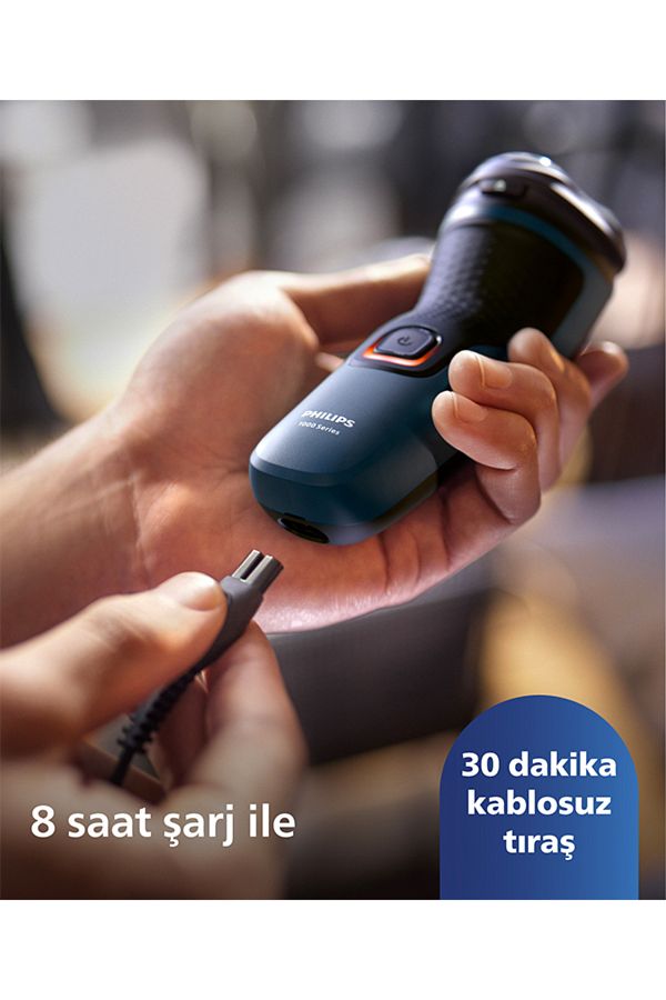 Philips 1000 Serisi  Tıraş Makinesi-Sıfır Tıraş,Su Geçirmez,Esnek Başlık S1134/00 - Görsel 7