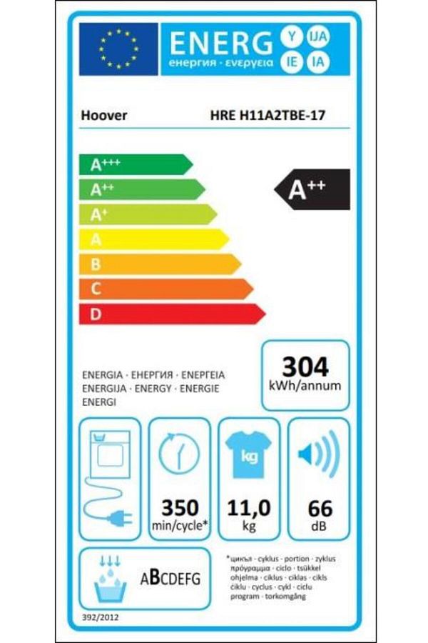 Hoover HRE H11A2TBE-17 11 kg Wi-Fi + Bluetooth Bağlantılı Isı Pompalı Kurutma Makinesi - Görsel 2