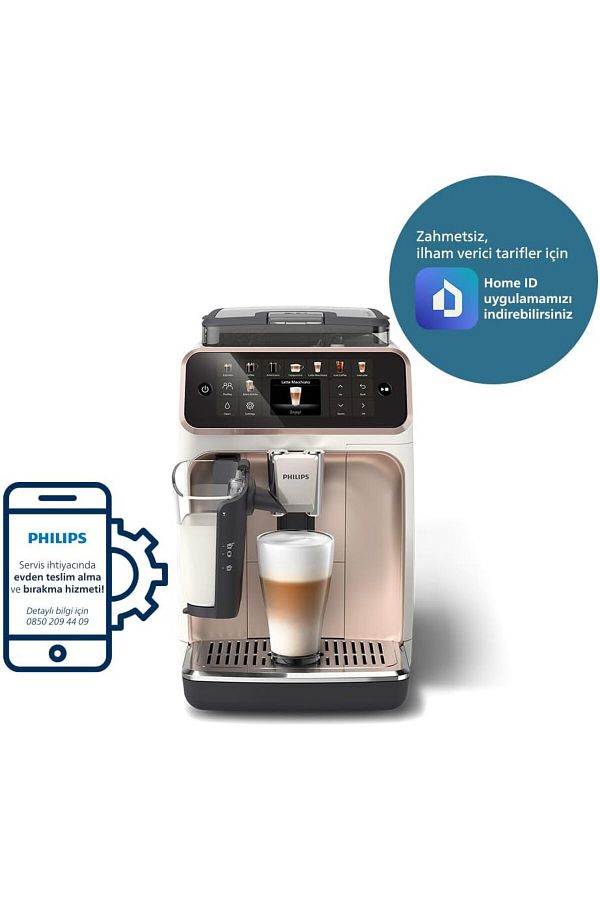 Philips PHİLİPS LatteGo Tam Otomatik Espresso Makinesi, 20 Sıcak+Soğuk, Silent Brew, EP5543 + 2 Yıl Garanti - Görsel 3
