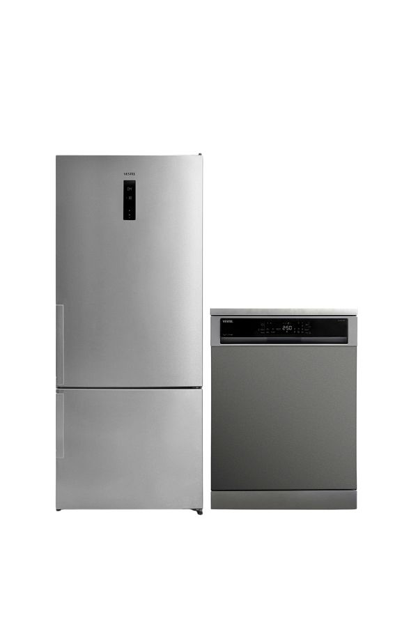 VESTEL 2'li Inoks Beyaz Eşya Seti (NFK60122 EX BUZDOLABI BM 5312 X BULAŞIK)