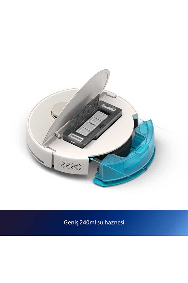 Philips ISLAK+KURU Homerun 7000 LİDAR Moplu Robot Süpürge  5000 Pa,titreşimli Mop,app/wifi , EPA11 - Görsel 3