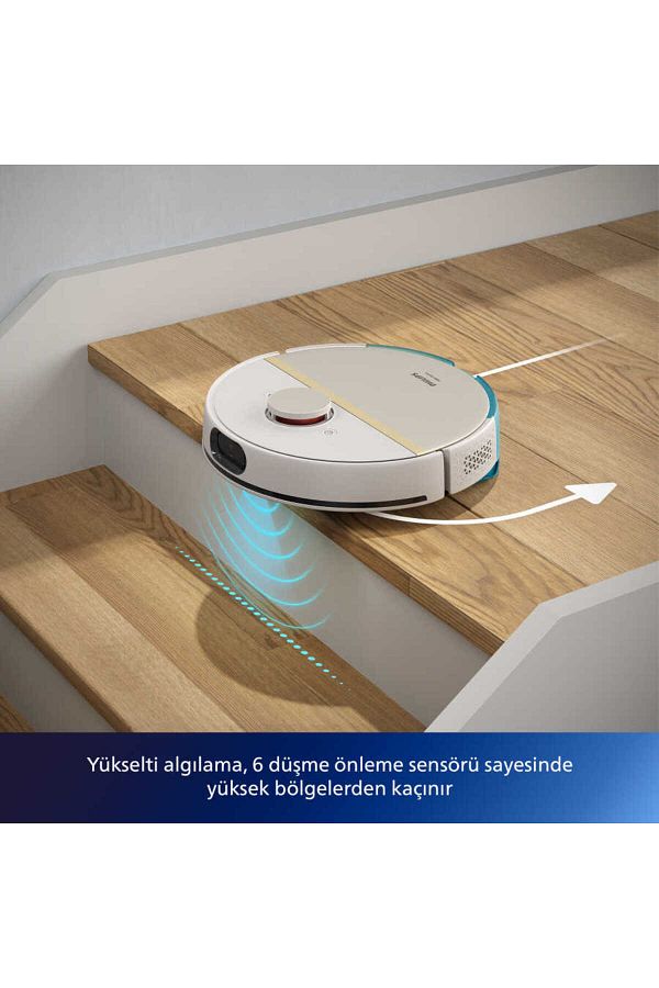Philips ISLAK+KURU Homerun 7000 LİDAR Moplu Robot Süpürge  5000 Pa,titreşimli Mop,app/wifi , EPA11 - Görsel 6