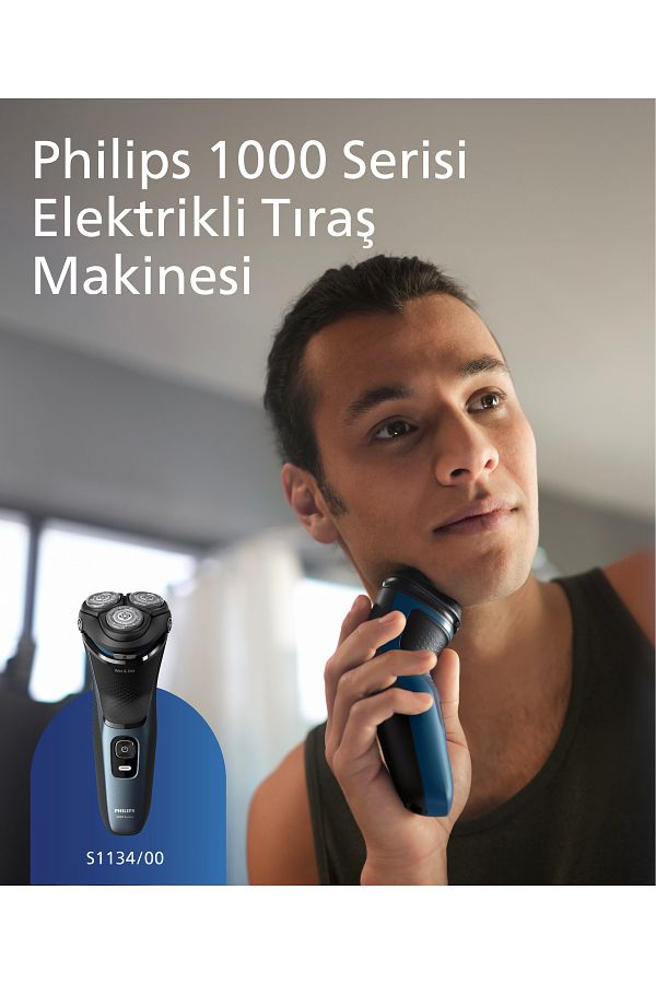 Philips 1000 Serisi  Tıraş Makinesi-Sıfır Tıraş,Su Geçirmez,Esnek Başlık S1134/00 - Görsel 2