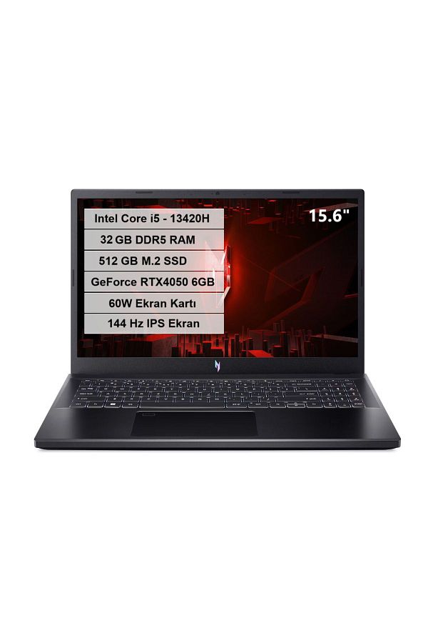 ACER  Nitro V 15 Intel Core i5 13420H 32GB DDR5 RAM 512GB M.2 SSD RTX 4050-6GB FreeDos 15.6" FHD IPS