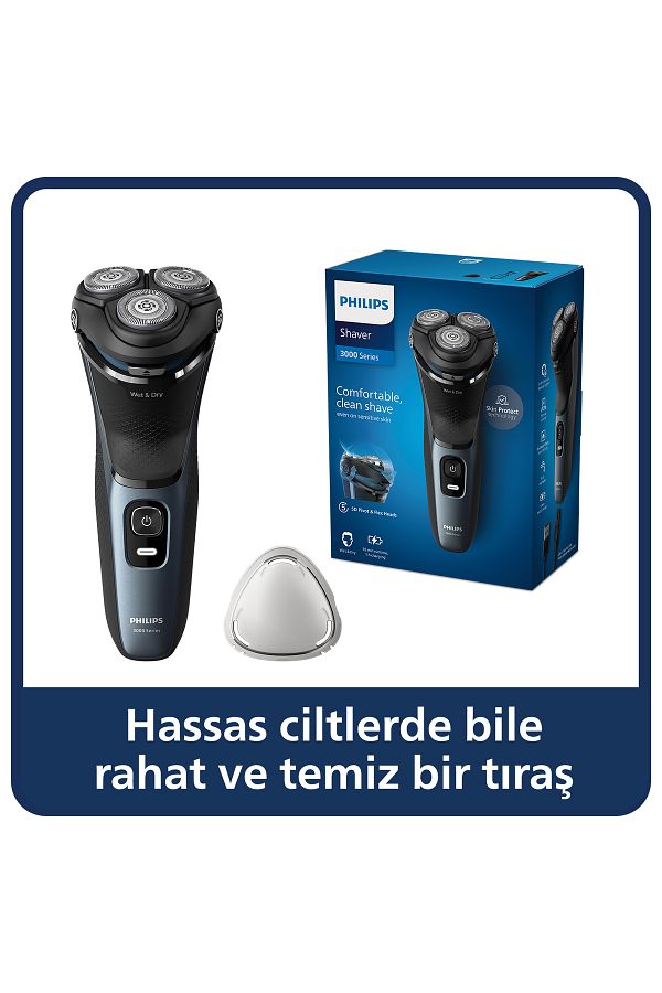 Philips 3000 Serisi Tıraş Makinesi S3144/00,sinekkaydı Tıraş,ıslak Ve Kuru Kullanım,hassas Düzeltici