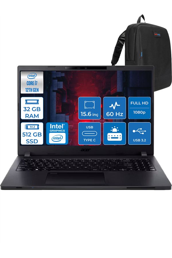 ACER Travelmate P2 TMP215 I7-1255U 32GB 512GB SSD 15.6" Fhd Windows 11 Pro 5477EJP06