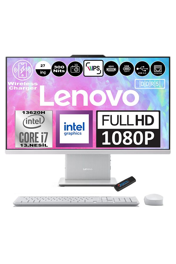 LENOVO Ideacentre I7-13620H 96 GB 2tb SSD 27 Inc Fhd IPS W11PRO F0HM0048TRP04+ZETTABELLEK