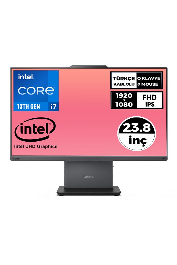 LENOVO ThinkCentre Neo 50a 24 G5 i7-13620H 16GB 512GB SSD 23.8" FHD Freedos All In One Pc 12SC000KTR - Görsel 6