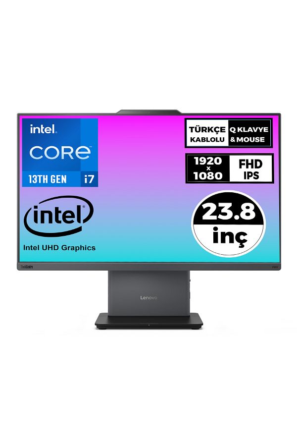 LENOVO ThinkCentre Neo 50a 24 G5 i7-13620H 16GB 512GB SSD 23.8" FHD Freedos All In One Pc 12SC000KTR - Görsel 7
