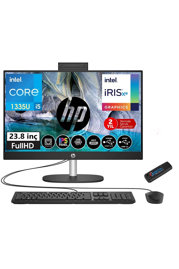 HP Proone 240 G10 I5 1335U 32GB Ram 256GB SSD 23.8 Fhd IPS W11PRO 88T2W5ESW29+ZETTAUSBBELLEK