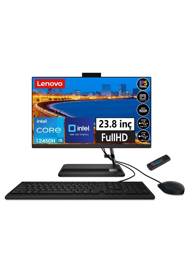 LENOVO Ideacentre Aıo 3 24IAP7 I5 12450H 16GB 2tb SSD 23.8 Fhd IPS W11PRO FF0GH00TJTX28+ZETTABELLEK