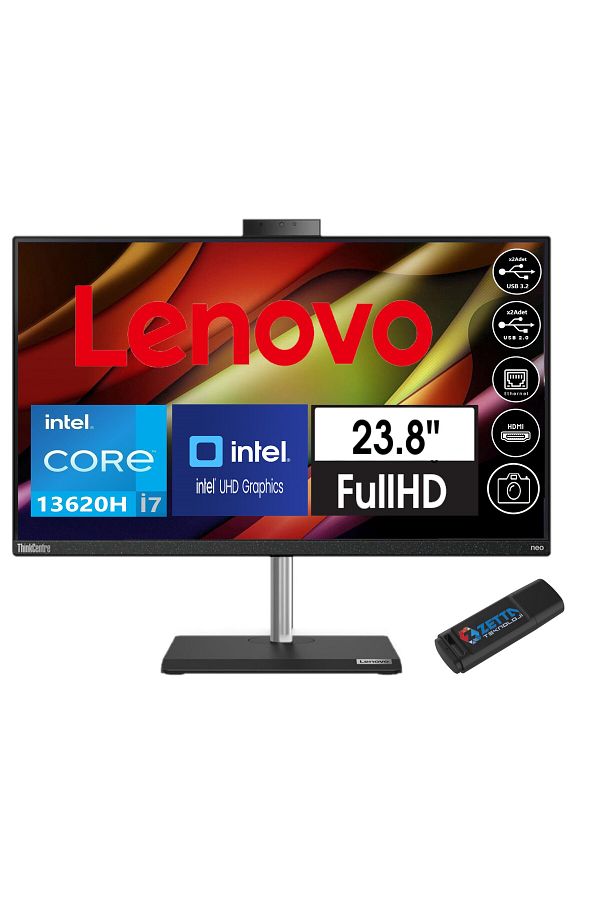 LENOVO Neo 30A 24 Gen4 I7 13620H 64GB 256GB SSD 23.8 Fhd IPS Freedos 12K0A05CTRW09+ZETTAUSBBELLEK