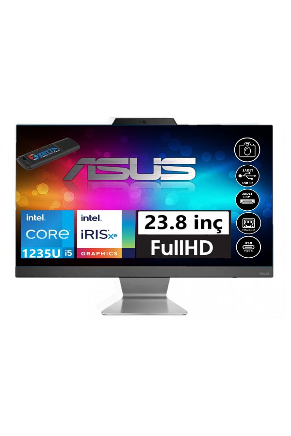 ASUS A3402WBAK-WSI58512 I5-1235U 64GB 512GB SSD Fhd 23.8'' W11Home  WSI58512H10+ZETTAUSBBELLEK