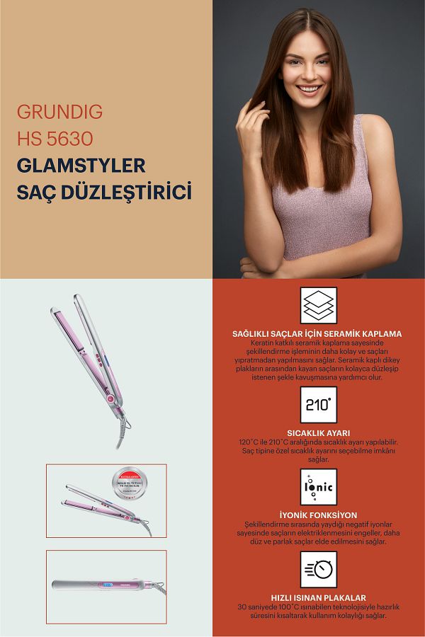 Grundig Hs 5630 Glamstyler 120°c - 210°c Iyonik Saç Düzleştirici - Görsel 4