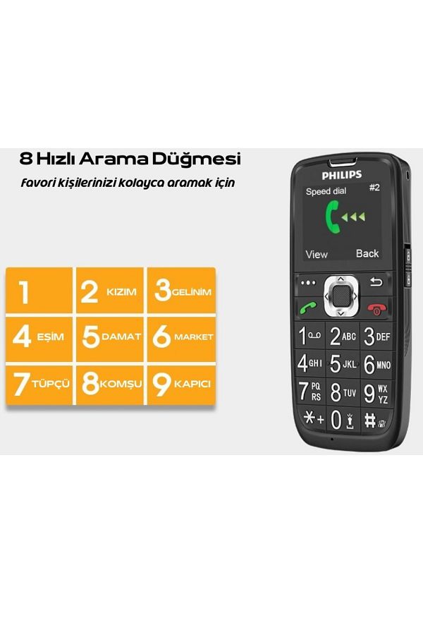 Philips S200 Tuşlu Cep Telefonu Askerler Ve Yaşlılar Için Uygun - Görsel 3
