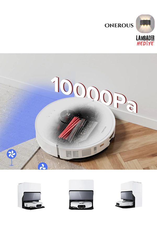 Roborock Yeni Seri S8 Maxv Ultra Premium Akıllı Robot Süpürge, 10000Pa, Ekstra Kenar Temizleme Sistemi