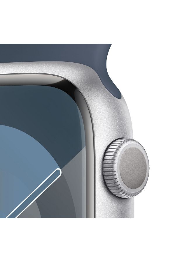 Apple Watch Series 9 GPS 45mm Gümüş Alüminyum Kasa ve Fırtına Mavisi Spor Kordon - M/L - Görsel 3