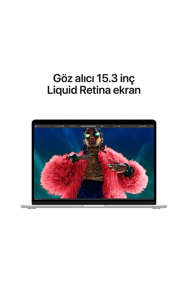 Apple 15-inch MacBook Air: Apple M3 chip with 8-core CPU and 10-core GPU, 16GB, 256GB SSD - Gümüş - Görsel 5