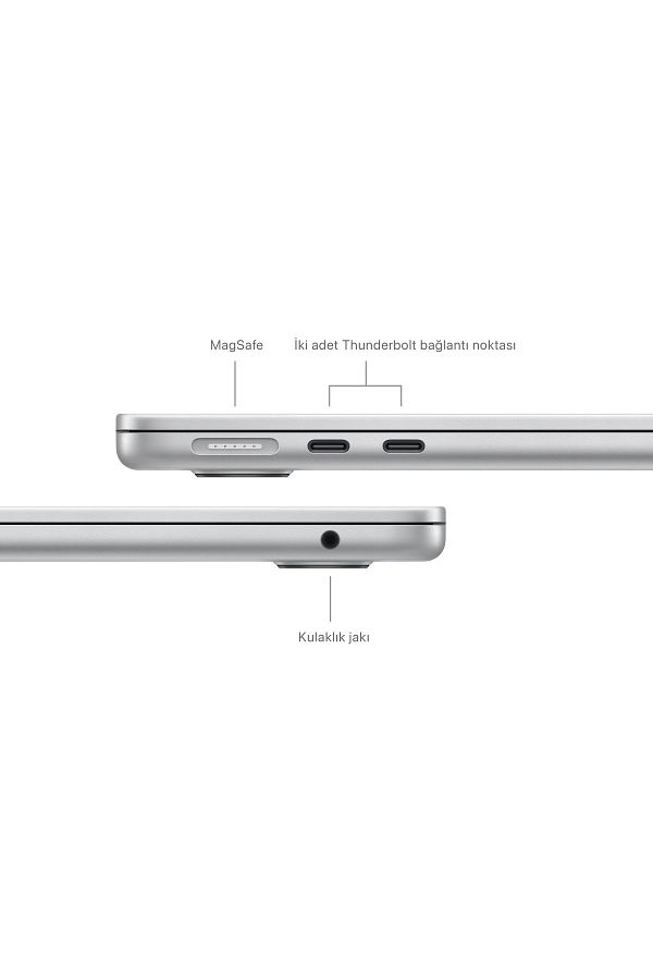 Apple 13-inch MacBook Air: Apple M3 chip with 8-core CPU and 10-core GPU, 24GB, 512GB SSD - Gümüş - Görsel 7