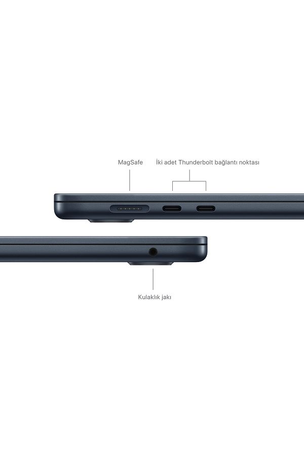Apple 15-inch MacBook Air: Apple M3 chip with 8-core CPU and 10-core GPU, 16GB, 256GB SSD - Gece Yarısı - Görsel 7