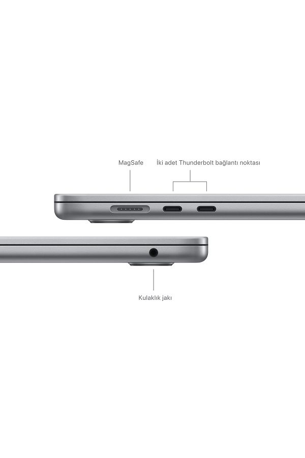 Apple 15-inch MacBook Air: Apple M3 chip with 8-core CPU and 10-core GPU, 24GB, 512GB SSD - Uzay Grisi - Görsel 7