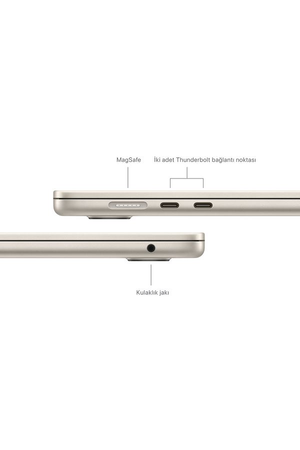Apple 15-inch MacBook Air: Apple M3 chip with 8-core CPU and 10-core GPU, 24GB, 512GB SSD - Yıldız Işığı - Görsel 7