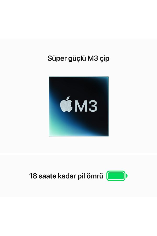 Apple 15-inch MacBook Air: Apple M3 chip with 8-core CPU and 10-core GPU, 24GB, 512GB SSD - Uzay Grisi - Görsel 4