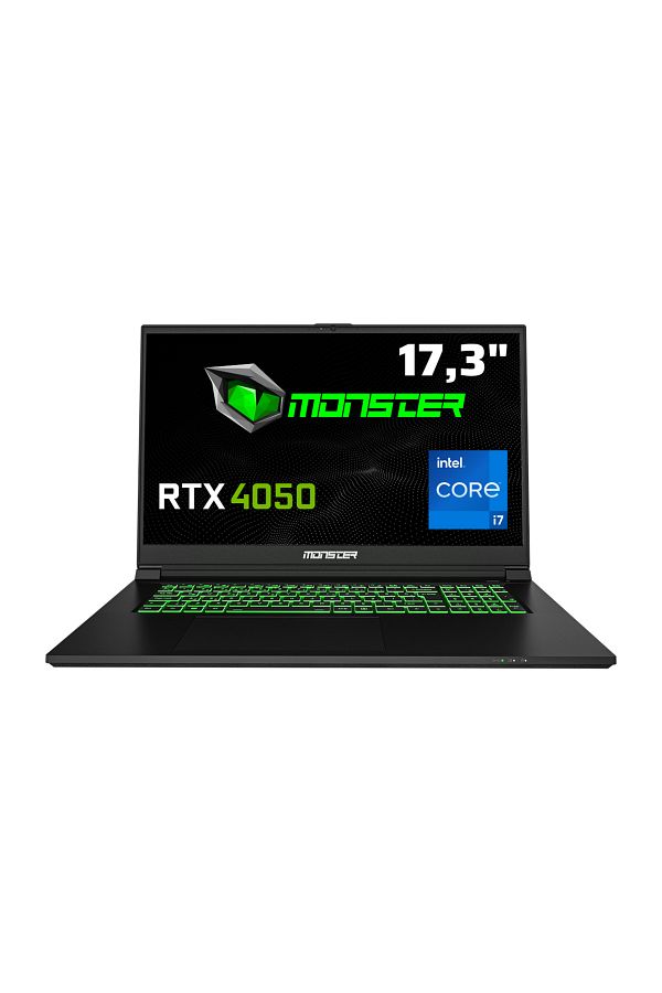 MONSTER Abra A7 V15.2.2 Intel Core i7 12700H 32 GB RAM 1 TB SSD 6 GB RTX 4050 FreeDOS 17,3" FHD 144 Hz