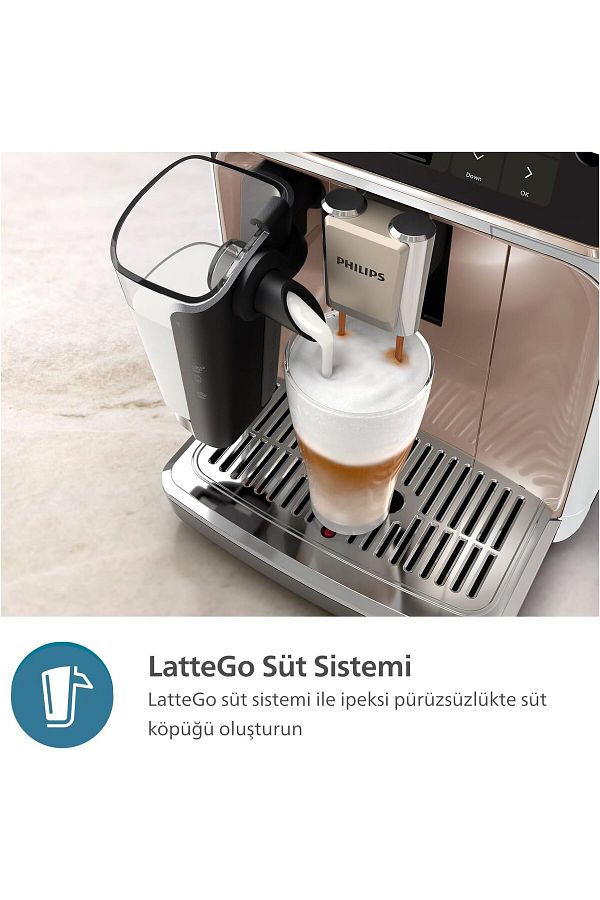 Philips LatteGo Espresso Makinesi, 5500 Serisi, SilentBrew Teknolojisi,  20 Sıcak ve Soğuk İçecek - Görsel 5