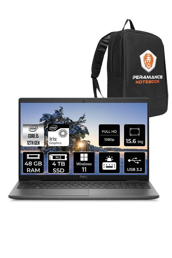 Dell Latitude 3540 Intel Core i5 1235U 48GB 4TB SSD 15.6" FHD W11H & PER4 Çanta