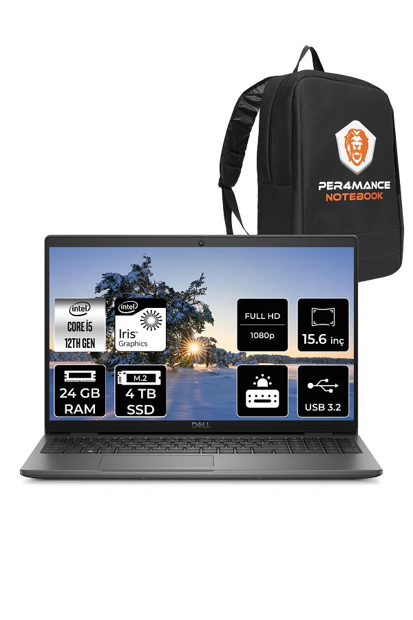 Dell Latitude 3540 Intel Core i5 1235U 24GB 4TB SSD 15.6" FHD FDOS & PER4 Çanta