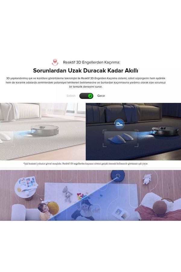 Roborock Titreşimli, Kızılötesi Reaktif Tarama Halı tanıma+Mop Kaldırma 6000Pa ULTRA Güç Sonic Robot Süpürge - Görsel 5