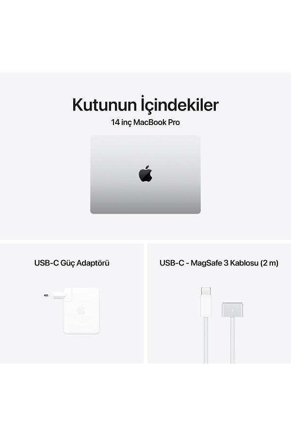 Apple 14" MacBook Pro: Apple M4 Pro chip with 14‑core CPU and 20‑core GPU, 24GB, 1TB SSD - Gümüş - Görsel 8