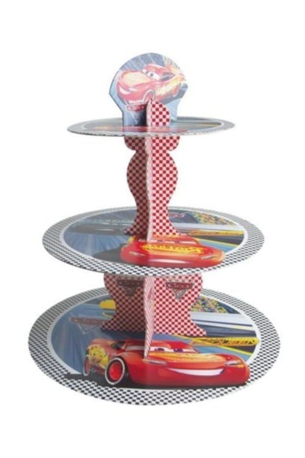 Erkek Çocuk Kırmızı Orijinal Lisanslı Cars 3 Küp Kek Standı