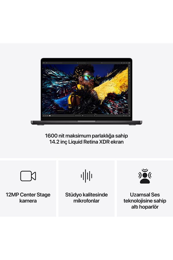 Apple 14-inch MacBook Pro: Apple M4 Max chip with 14?core CPU and 32?core GPU, 36GB, 1TB SSD - Uzay Siyahı - Görsel 6