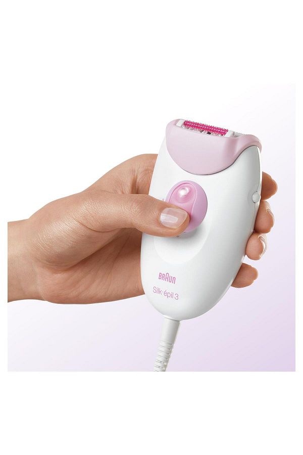 Braun Silk-épil 3 3274 Epilatör - 2 Ek Ataşmanlı Kablolu Epilatör - Beyaz/pembe - Görsel 3