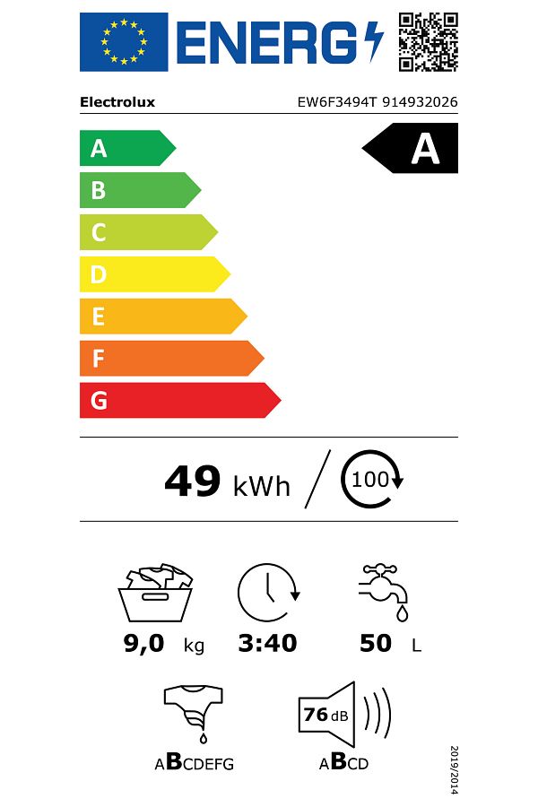 Electrolux EW6F3494T 600 Serisi SensiCare 9 kg 1400 devir A sınıfı Çamaşır Makinesi - Görsel 13