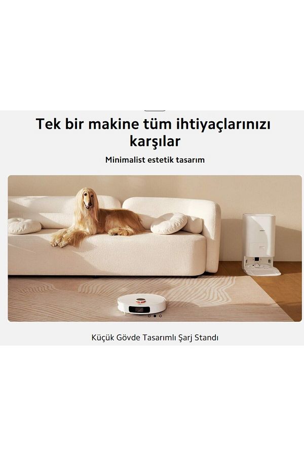 Xiaomi Akıllı İos-Android Wi?-fi? Bağlantı I?stasyonlu Çift Döner Paspaslı 4000pa Kontrol Robot Süpürge - Görsel 5