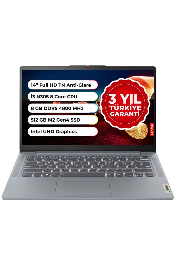 LENOVO Ideapad Slim 3 Intel Core I3 N305 8gb 512gb Ssd Freedos 14 Inç 82xa0046tx