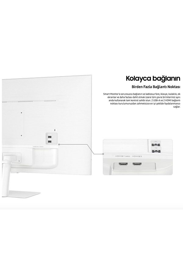 Samsung Akıllı Tv-Monitör 32'' 80 Ekran Wi-fi ,TİZEN-Apple Android Kablosuzbağlantı, Onerous Askı Aparatı - Görsel 5