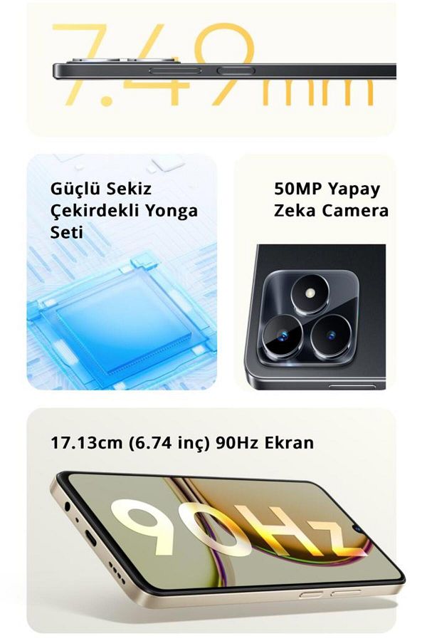 Realme C53 16 Gb Ram 8gb 8gb'a Kadar Dinamik Ram256 Gb) Kablolu Kulaklık Hediyeli Türkiye - Görsel 5