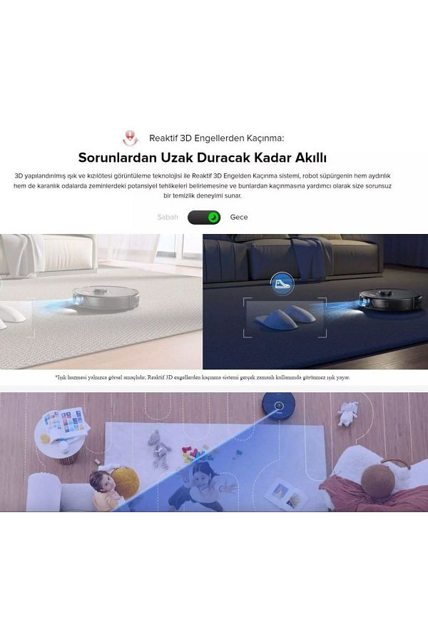 Roborock Kameralı+Lidar Taramalı S8 6000PA Ultra Gü Halı Tanıma+Mop Kaldırma Özellikli RobotSüpürge+Sethediye - Görsel 4