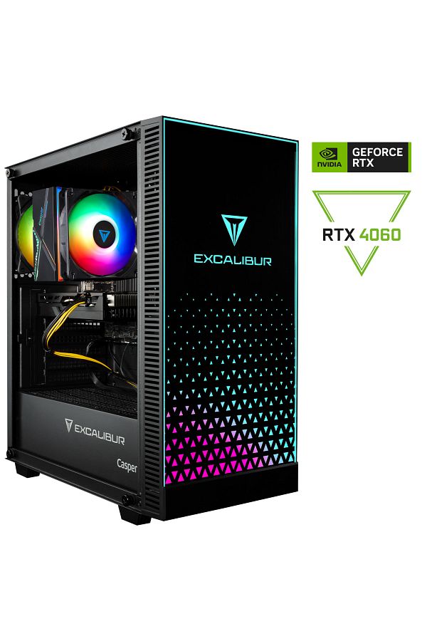 CASPER Excalibur E65H.147F-DFB0X-0HD INTEL i7-14700F 32GB RAM 1TB NVME SSD RTX4060 DOS GAMING